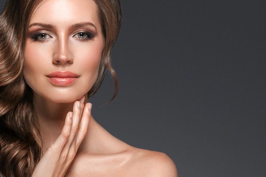 a woman's smiling face